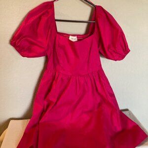 Heyson NWT Pink Puff Sleeve Dress – Bow Back, Pockets M